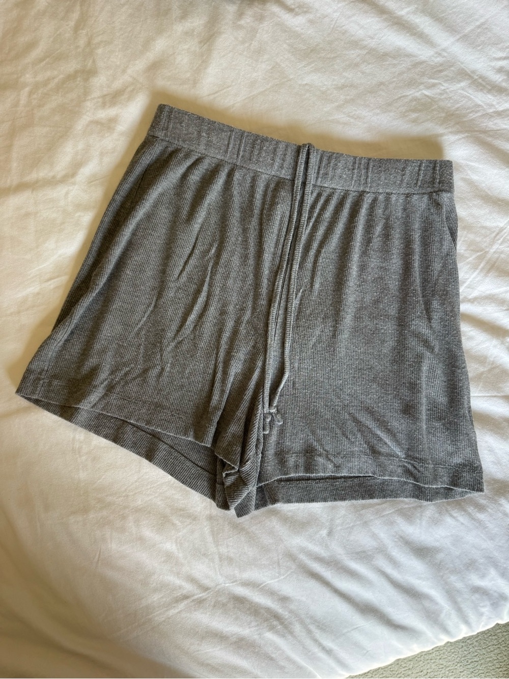 Skims Loose Cotton Rib Drawstring Shorts
